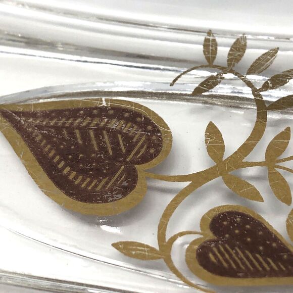 Vintage Georges Briard Candy Dish MCM Hand Painted Copper Brown & Gold Leaf - Picture 10 of 10